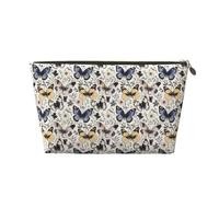 Borsa per il trucco con stampa a farfalla, borsa cosmetica da viaggio per donne, graziosa custodia per trucco in pelle