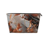 Borsa per il trucco con stampa a schizzi di marmo per le donne borsa da toilette da viaggio in pelle impermeabile per articoli da toeletta borsa cosmetica, Argento, Taglia unica, Beauty case