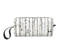 Borsa per il trucco con stampa albero di betulla, borsa per cosmetici resistente, borsa da viaggio per il trucco, regalo essenziale per donne e uomini, bianco, Taglia unica