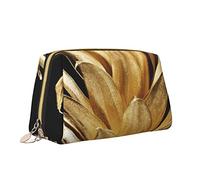 Borsa per il trucco con stampa ananas dorata borsa da toilette versatile borsa cosmetica di grande capacità per le donne, bianco, Taglia unica, Beauty case