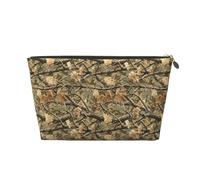 Borsa per il trucco con stampa artistica a ramo mimetico, borsa da toilette da viaggio per donne, graziosa borsa organizer per trucco in pelle