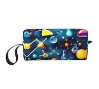 Borsa per il trucco con stampa astratta scientifica chimica, borsa per cosmetici resistente, borsa da viaggio per il trucco, regalo essenziale per donne e uomini, bianco, Taglia unica