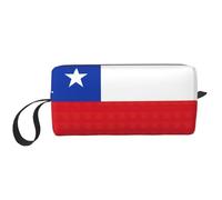 Borsa per il trucco con stampa bandiera del Cile, borsa per cosmetici resistente, borsa da viaggio per il trucco, regalo essenziale per donne e uomini, bianco, Taglia unica
