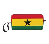 Borsa per il trucco con stampa bandiera del Ghana, borsa per cosmetici resistente, borsa da viaggio per il trucco, regalo essenziale per donne e uomini, bianco, Taglia unica
