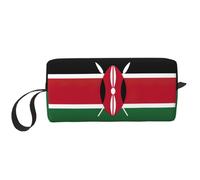 Borsa per il trucco con stampa bandiera del Kenya, borsa per cosmetici resistente, borsa da viaggio per il trucco, regalo essenziale per donne e uomini, bianco, Taglia unica