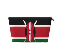 Borsa per il trucco con stampa bandiera del Kenya per le donne borsa da toilette da viaggio in pelle impermeabile per articoli da toeletta borsa cosmetica, Argento, Taglia unica, Beauty case