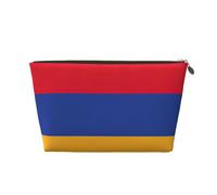Borsa per il trucco con stampa bandiera dell'Armenia per le donne borsa da toilette da viaggio in pelle impermeabile per articoli da toeletta borsa cosmetica, Oro, Taglia unica, Beauty case
