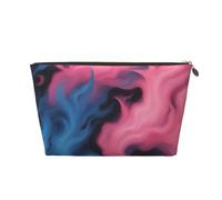 Borsa per il trucco con stampa blu e rosso fuoco per le donne borsa da toilette da viaggio in pelle impermeabile per articoli da toeletta borsa cosmetica, Oro, Taglia unica, Beauty case