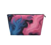 Borsa per il trucco con stampa blu e rosso fuoco per le donne borsa da toilette da viaggio in pelle impermeabile per articoli da toeletta borsa cosmetica, Argento, Taglia unica, Beauty case