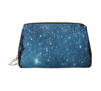 Borsa per il trucco con stampa blu notte stellata da viaggio organizer per pennelli cosmetici custodia in pelle custodia per trucco con cerniera borsa da toilette per donne, bianco, taglia unica,