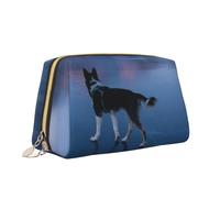 Borsa per il trucco con stampa cane husky su un lago congelato borsa da toilette versatile borsa da toilette grande capacità borsa cosmetica per le donne, bianco, Taglia unica, Beauty case