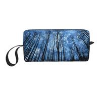 Borsa per il trucco con stampa cielo stellato, borsa per cosmetici resistente, borsa da viaggio per il trucco, regalo essenziale per donne e uomini, bianco, Taglia unica