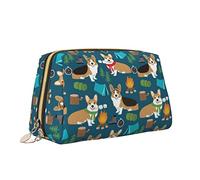 Borsa per il trucco con stampa Corgi Borsa da toilette versatile borsa cosmetica di grande capacità per le donne, bianco, Taglia unica, Beauty case