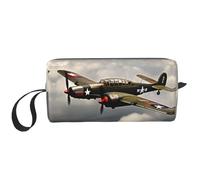 Borsa per il trucco con stampa di aeroplano della Seconda Guerra Mondiale 2, scala standard 2_00x, borsa per cosmetici resistente, borsa da viaggio per il trucco, regalo essenziale per donne e uomini