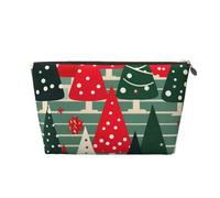 Borsa per il trucco con stampa di alberi di Natale per le donne borsa da toilette da viaggio in pelle impermeabile per articoli da toeletta borsa cosmetica, Oro, Taglia unica, Beauty case