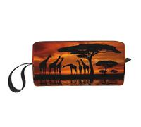 Borsa per il trucco con stampa di albero maestoso africano, borsa per cosmetici resistente, borsa da viaggio per il trucco, regalo essenziale per donne e uomini, bianco, Taglia unica