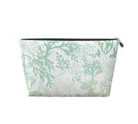 Borsa per il trucco con stampa di alghe marine verdi per le donne borsa da toilette da viaggio in pelle impermeabile per articoli da toeletta borsa cosmetica, Oro, Taglia unica, Beauty case