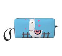 Borsa per il trucco con stampa di alpaca carina, borsa per cosmetici resistente, borsa da viaggio per il trucco, regalo essenziale per donne e uomini, bianco, Taglia unica