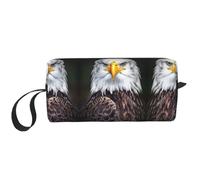 Borsa per il trucco con stampa di aquila bianca, borsa per cosmetici resistente, borsa da viaggio per il trucco, regalo essenziale per donne e uomini, bianco, Taglia unica