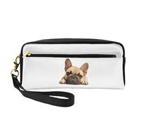 Borsa per il trucco con stampa di cane con bulldog francese, per ragazze, studenti, scuola, ufficio, articoli da toeletta, compagno di viaggio