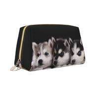 Borsa per il trucco con stampa di cane Husky, borsa da toilette versatile e portatile, borsa cosmetica di grande capacità per le donne, bianco, Taglia unica, Beauty case
