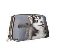 Borsa per il trucco con stampa di cane husky carino borsa da toilette versatile borsa cosmetica di grande capacità per le donne, bianco, Taglia unica, Beauty case