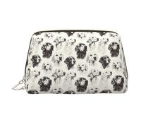 Borsa per il trucco con stampa di cane schizzo, trousse da viaggio per articoli da toeletta da donna, custodia per trucco in pelle di grande capacità, organizer per trucchi, carino