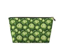 Borsa per il trucco con stampa di cavolo, borsa da toilette da viaggio per donne, graziosa custodia organizer per trucco in pelle