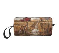 Borsa per il trucco con stampa di cervi, borsa per cosmetici resistente, borsa da viaggio per il trucco, regalo essenziale per donne e uomini, bianco, Taglia unica