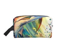 Borsa per il trucco con stampa di cervo a coda di bianco gratuita per donne da viaggio organizer per articoli da toeletta grande capacità borsa cosmetica con manico, Pesce Arte, Taglia unica, Astuccio