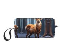 Borsa per il trucco con stampa di cervo, borsa per cosmetici resistente, borsa da viaggio per il trucco, regalo essenziale per donne e uomini, bianco, Taglia unica