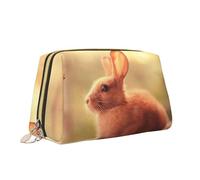 Borsa per il trucco con stampa di coniglietto carino borsa da toilette versatile borsa cosmetica di grande capacità per le donne, bianco, Taglia unica, Beauty case