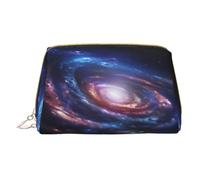 Borsa per il trucco con stampa di energia cosmica a spirale spaziale borsa portatile in pelle impermeabile pochette per pennelli da trucco (17 x 10,9 cm), bianco, Taglia unica