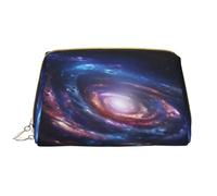 Borsa per il trucco con stampa di energia cosmica a spirale spaziale borsa portatile in pelle impermeabile pochette per pennelli da trucco (17 x 10,9 cm), bianco, Taglia unica