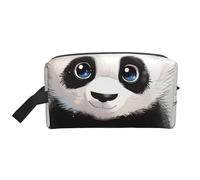 Borsa per il trucco con stampa di fagiano con cane da donna, organizer da viaggio per trucchi e articoli da toeletta, grande capacità, con manico, Panda carino 1, Taglia unica, Astuccio per trucchi