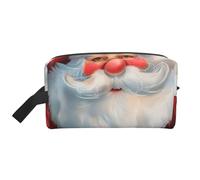 Borsa per il trucco con stampa di fagiano con cane da donna, organizer da viaggio per trucchi e articoli da toeletta, grande capacità, con manico, Carino Babbo Natale 1, Taglia unica, Astuccio per