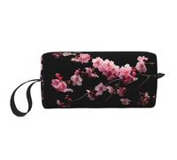Borsa per il trucco con stampa di fiori di ciliegio giapponese, borsa per cosmetici resistente, borsa da viaggio per il trucco, regalo essenziale per donne e uomini, bianco, Taglia unica
