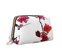 Borsa per il trucco con stampa di fiori di ciliegio giapponese Cherry Blossom Borsa da toilette versatile borsa cosmetica di grande capacità per le donne, bianco, Taglia unica, Beauty case