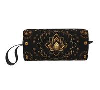Borsa per il trucco con stampa di fiori di loto, borsa per cosmetici resistente, borsa da viaggio per il trucco, regalo essenziale per donne e uomini, bianco, Taglia unica