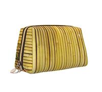 Borsa per il trucco con stampa di fiori in fiore in bambù cinese Borsa da toilette versatile portatile Borsa cosmetica di grande capacità per le donne, bianco, Taglia unica, Beauty case