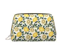Borsa per il trucco con stampa di foglie di albero di limone, borse per cosmetici da viaggio per donne, custodia per trucco in pelle di grande capacità, organizer per trucchi, graziosa custodia per