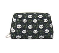 Borsa per il trucco con stampa di foglie di panda, borse cosmetiche da viaggio da donna, custodia per trucco in pelle di grande capacità, organizer per trucchi, graziosa custodia per trucchi