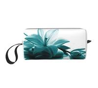 Borsa per il trucco con stampa di giglio, borsa per cosmetici resistente, borsa da viaggio per il trucco, regalo essenziale per donne e uomini, bianco, Taglia unica