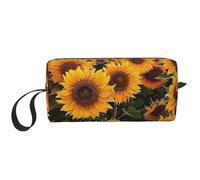 Borsa per il trucco con stampa di girasoli semplice da viaggio borsa cosmetica impermeabile borsa da toilette organizer per donne mamme ragazze