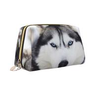 Borsa per il trucco con stampa di husky carino borsa da toilette versatile borsa cosmetica di grande capacità per le donne, bianco, Taglia unica, Beauty case