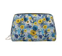 Borsa per il trucco con stampa di margherite gialle, borse per cosmetici da viaggio da donna, custodia per trucco in pelle di grande capacità, organizer per trucchi, graziosa custodia per trucchi