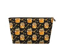 Borsa per il trucco con stampa di miele e ape, borsa cosmetica da viaggio per donne, graziosa custodia per trucco in pelle