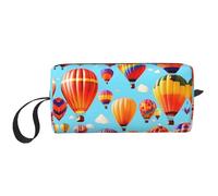 Borsa per il trucco con stampa di mongolfiere, borsa per cosmetici resistente, borsa da viaggio per il trucco, regalo essenziale per donne e uomini, bianco, Taglia unica