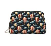 Borsa per il trucco con stampa di mongolfiere cielo stellato, borse per cosmetici da viaggio da donna, custodia per trucco in pelle di grande capacità, organizer per trucchi, graziosa custodia per