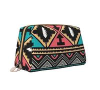 Borsa per il trucco con stampa di motivi nativi americani borsa da toilette versatile borsa cosmetica di grande capacità per le donne, bianco, Taglia unica, Beauty case